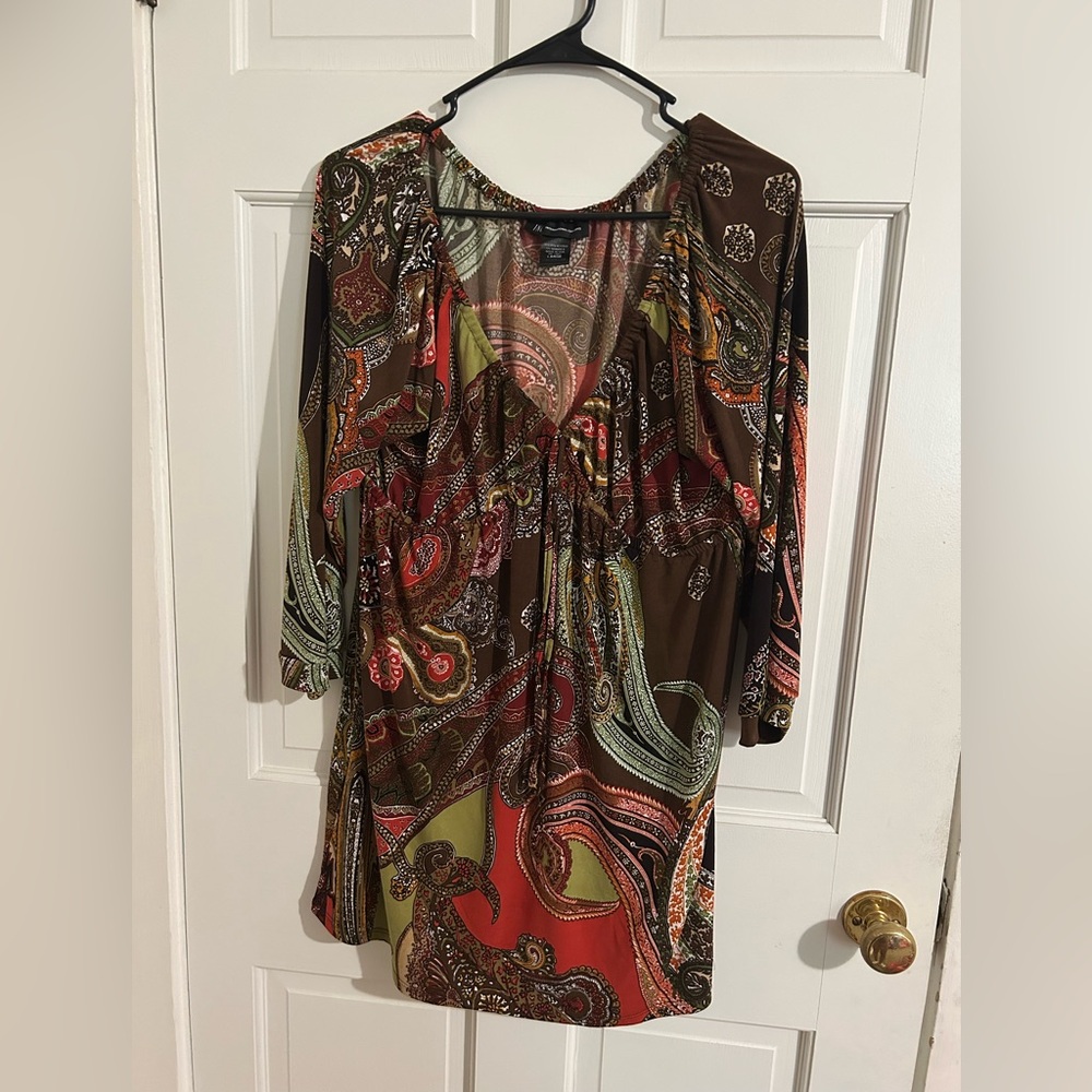 INC International Concepts Paisley Blouse